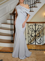 One-Shoulder Mermaid/Trumpet Mother of the Bride Dresses Featuring Applique Lace