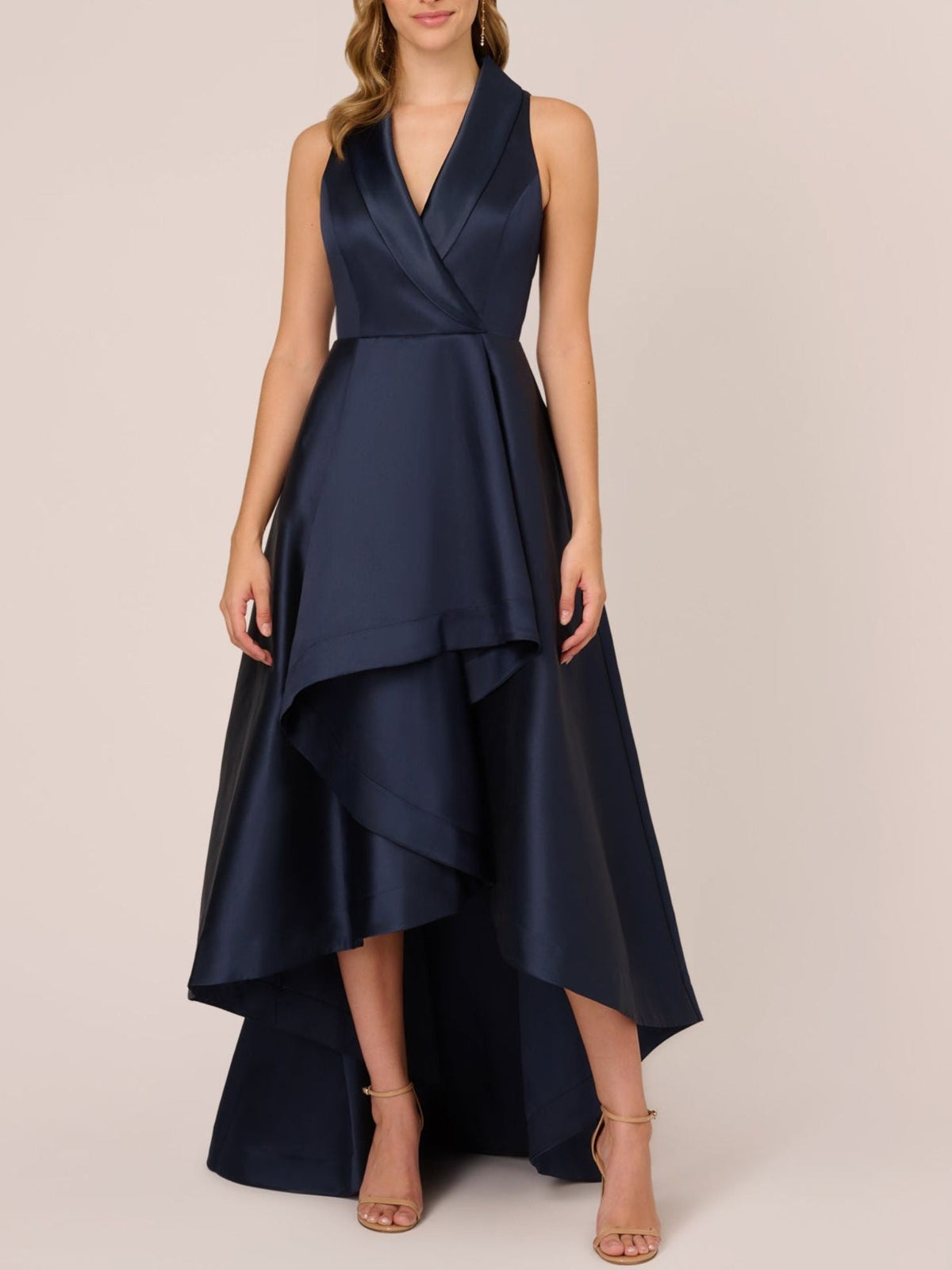 V-Neck Sleeveless A-Line Princess Asymmetrical Dress for Mother of the Bride & Groom