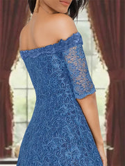 Off-the-shoulder A-Line Princess Dresses for Mothers of the Bride & Groom with Half Sleeves and Lace