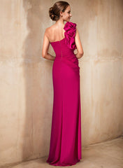 One-Shoulder Column Gown for the Mother of the Bride with Side Slit
