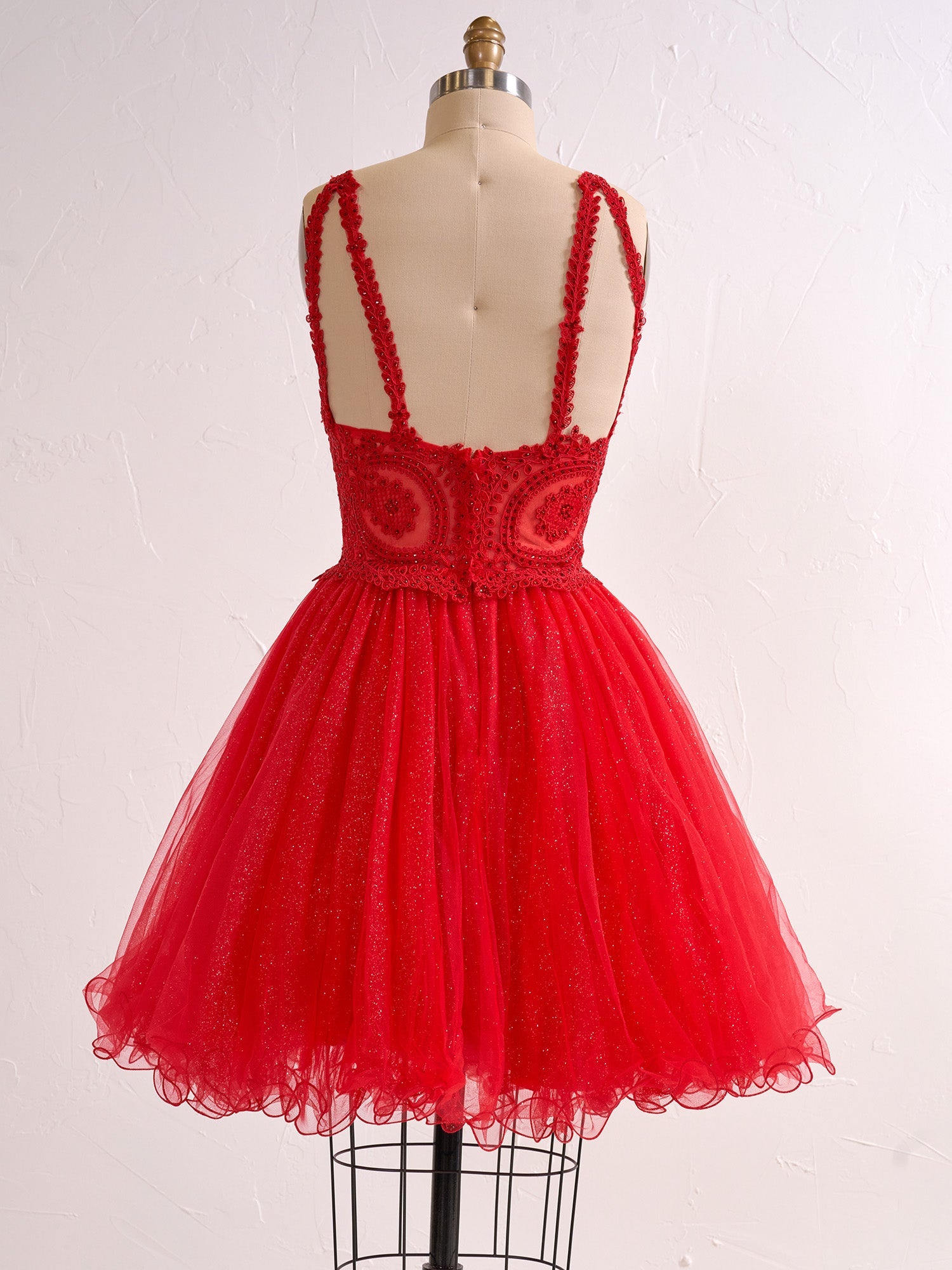 Georgina Embellished Embroidered Tulle Short Cocktail Dress