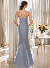 Strapless Sleeveless Floor-Length Mother of the Bride Trumpet/Mermaid Dress with Bowknot
