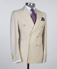 Wayne Champagne Contemporary Double Breasted Peak Lapel Men’s Suits