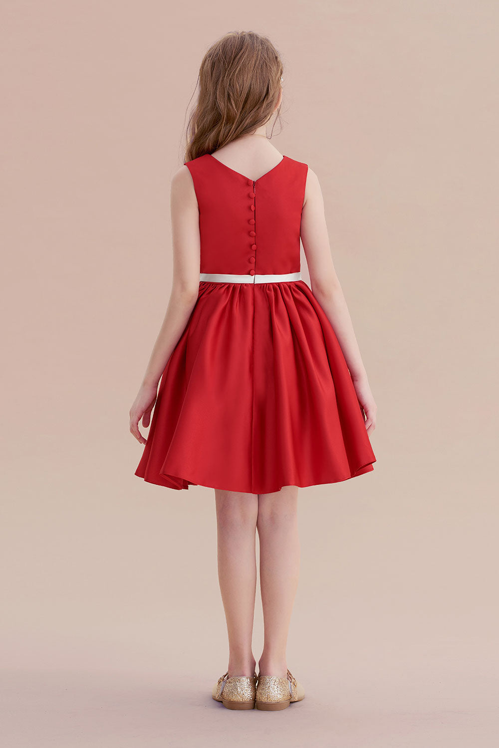 A-Line Affordable Appliques Satin Flower Girl Dress Online