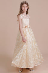 A-Line Amazing Lace Tulle Flower Girl Dress Online