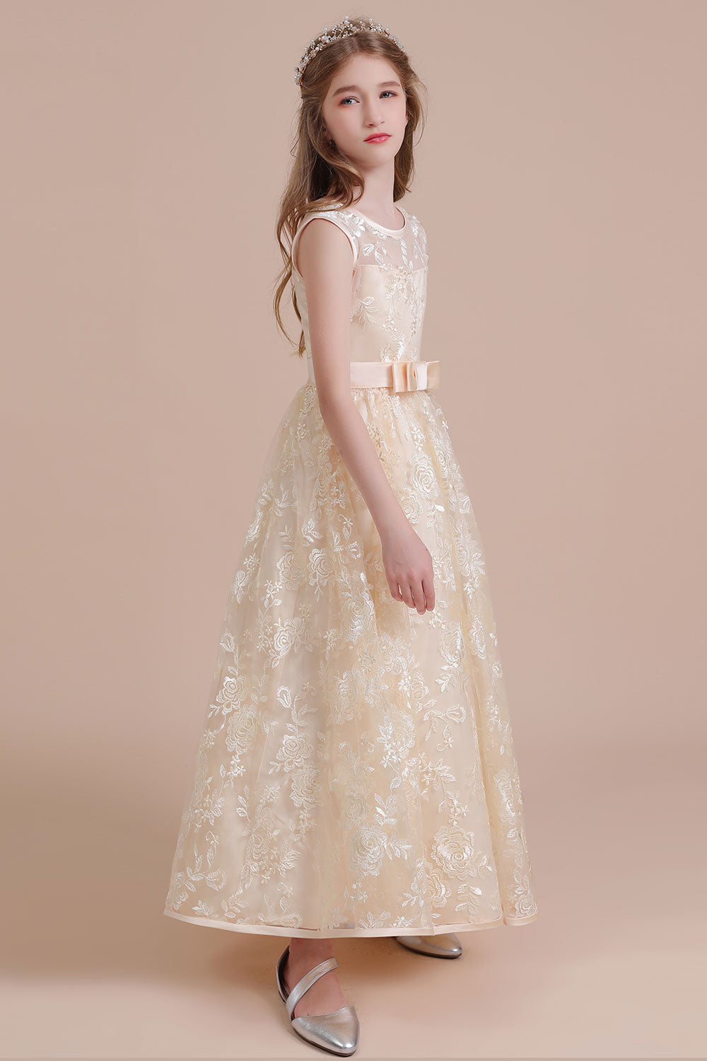 A-Line Amazing Lace Tulle Flower Girl Dress Online