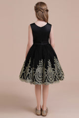 A-Line Appliques Satin Tulle Flower Girl Dress Online