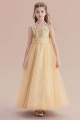 A-Line Awesome Sequins Tulle Flower Girl Dress Online