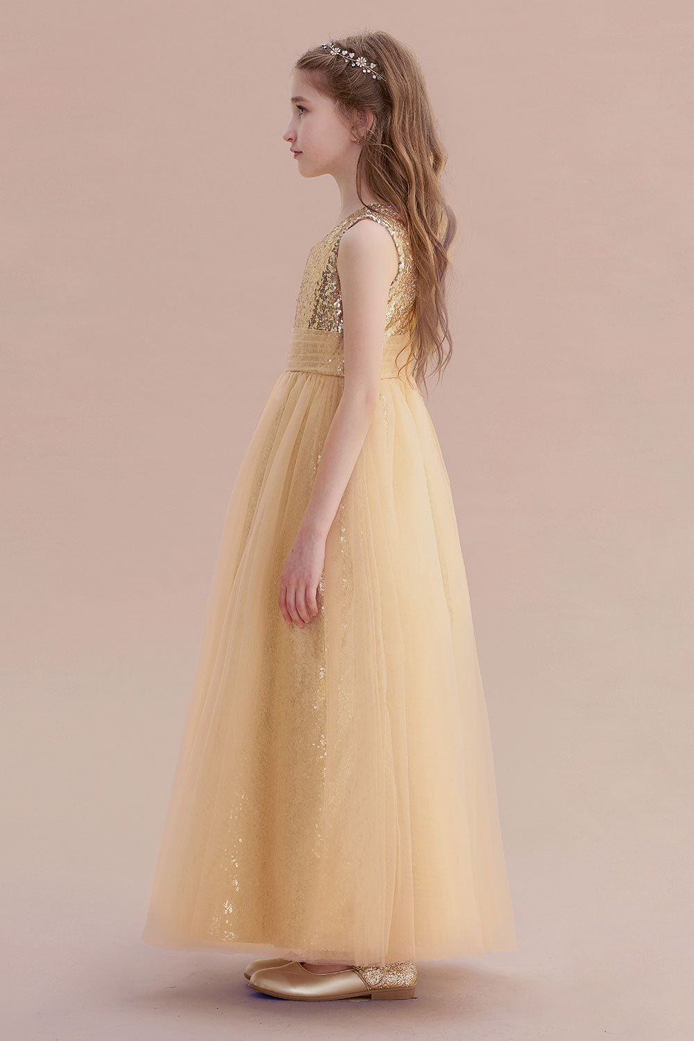A-Line Awesome Sequins Tulle Flower Girl Dress Online