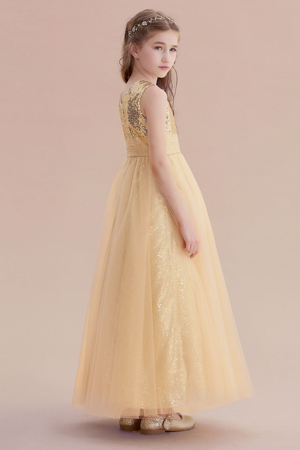 A-Line Awesome Sequins Tulle Flower Girl Dress Online