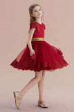 A-Line Cap Sleeve Bow Knee Length Flower Girl Dress Online