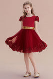 A-Line Cap Sleeve Bow Knee Length Flower Girl Dress Online