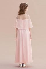 A-Line Cold-shoulder Chiffon Flower Girl Dress Online