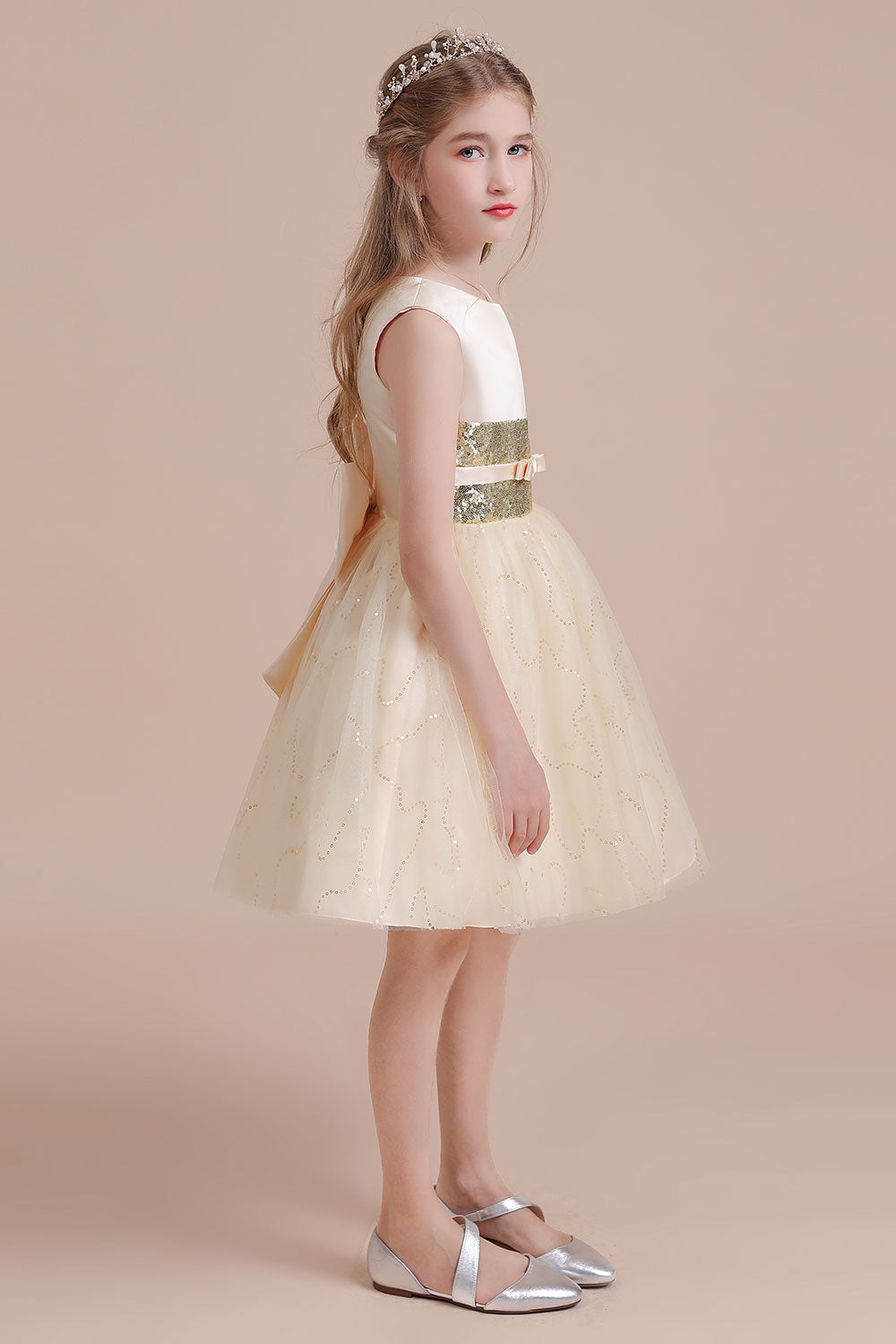 A-Line Cute Sequins Tulle Flower Girl Dress Online