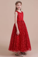 A-Line Elegant Ankle Length Tulle Flower Girl Dress Online