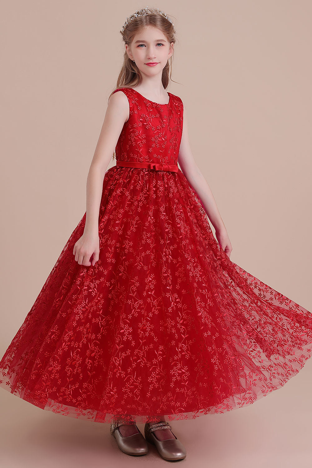 A-Line Elegant Ankle Length Tulle Flower Girl Dress Online