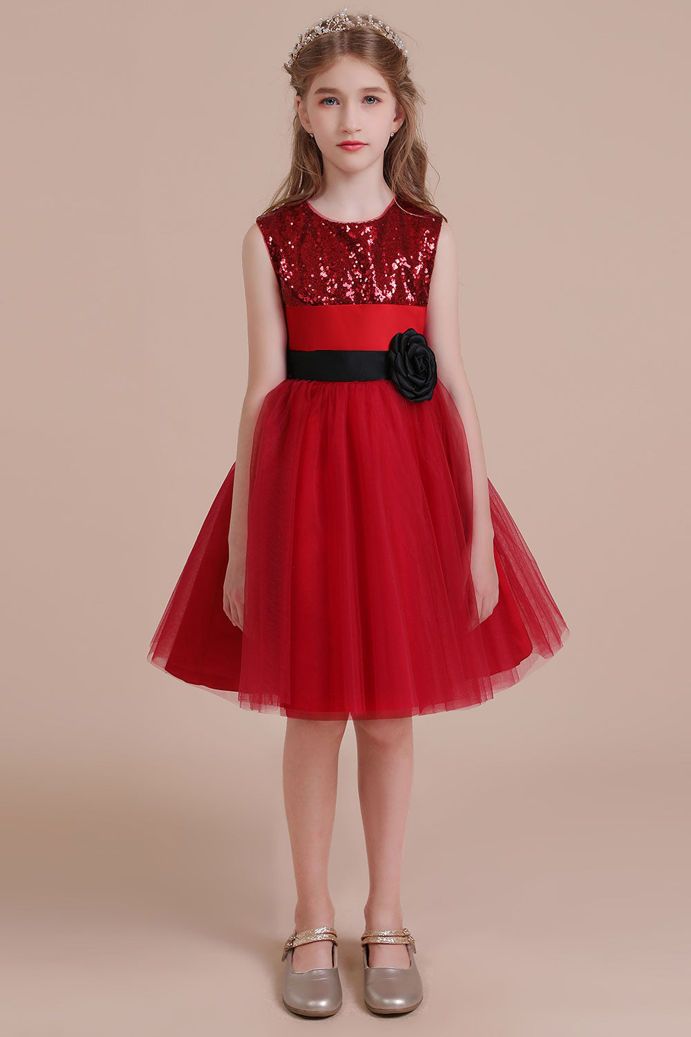 A-Line Graceful Sequins Tulle Flower Girl Dress Online