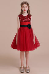 A-Line Graceful Sequins Tulle Flower Girl Dress Online