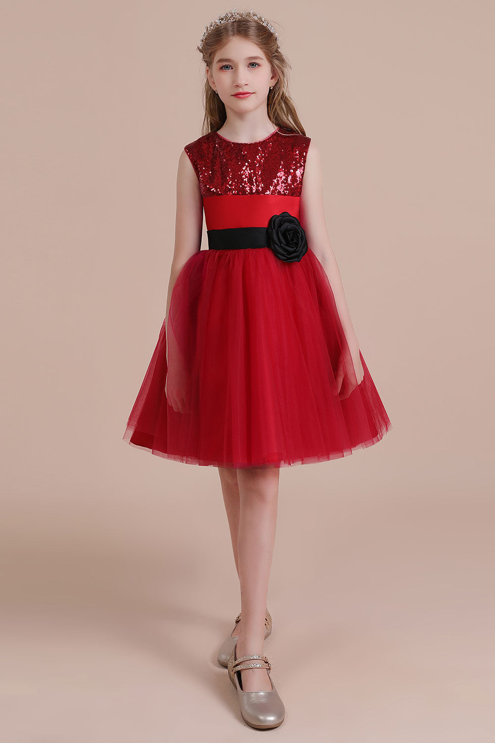 A-Line Graceful Sequins Tulle Flower Girl Dress Online