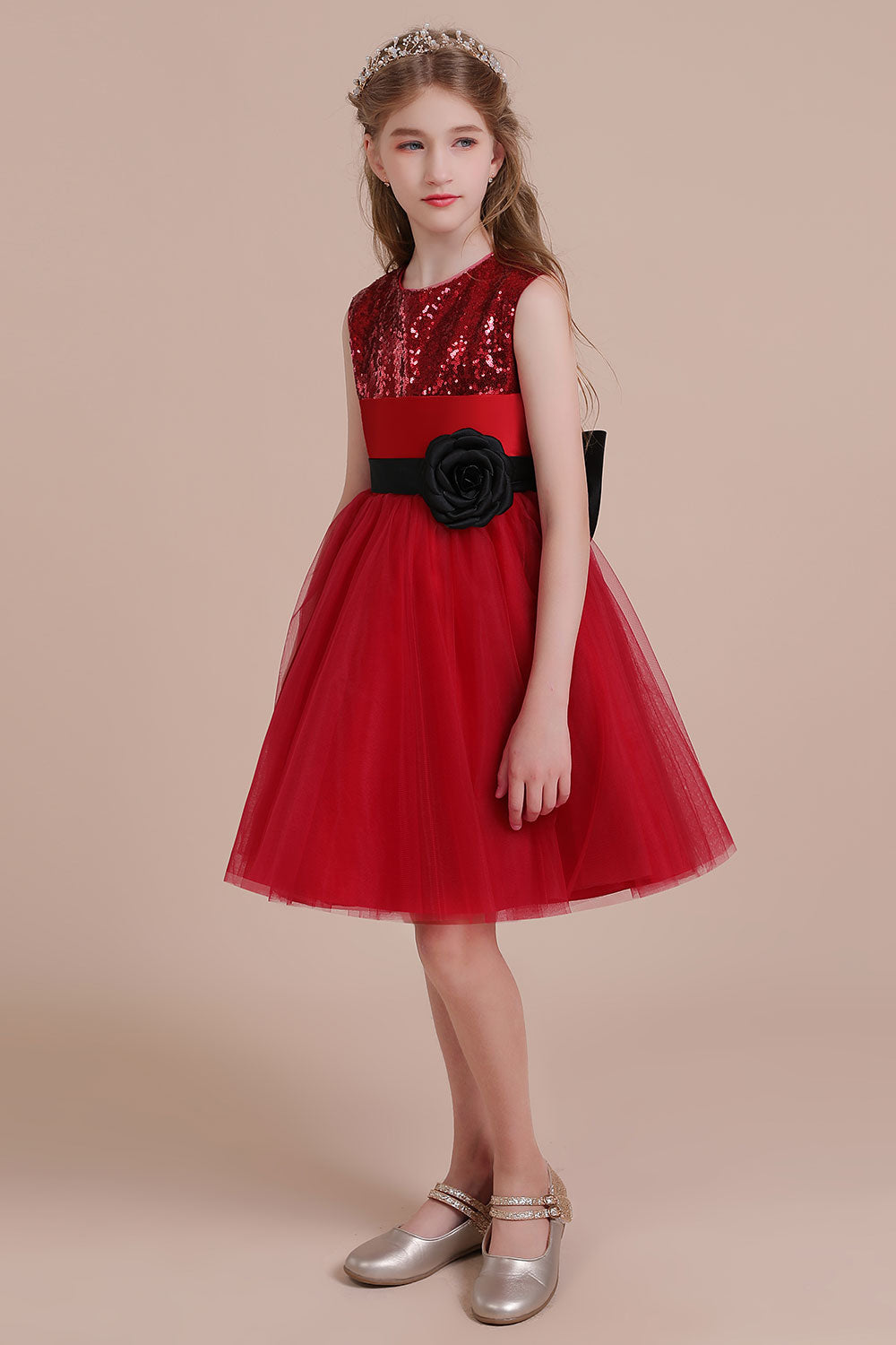 A-Line Graceful Sequins Tulle Flower Girl Dress Online