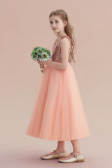 A-Line Graceful Sequins Tulle Flower Girl Dress On Sale