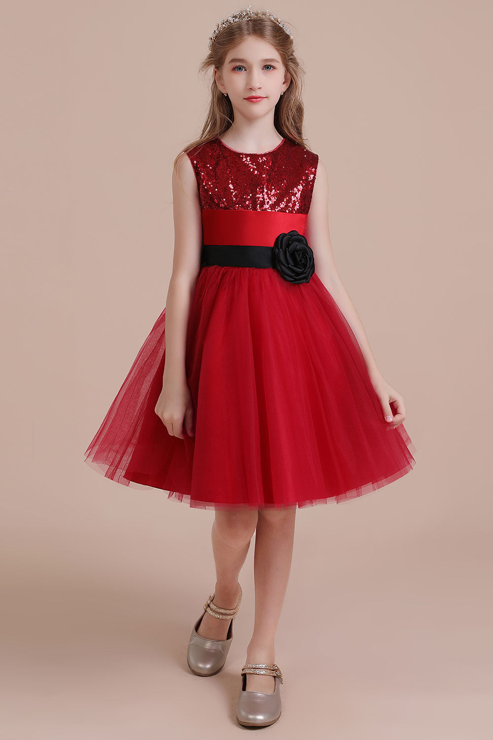 A-Line Graceful Sequins Tulle Flower Girl Dress Online