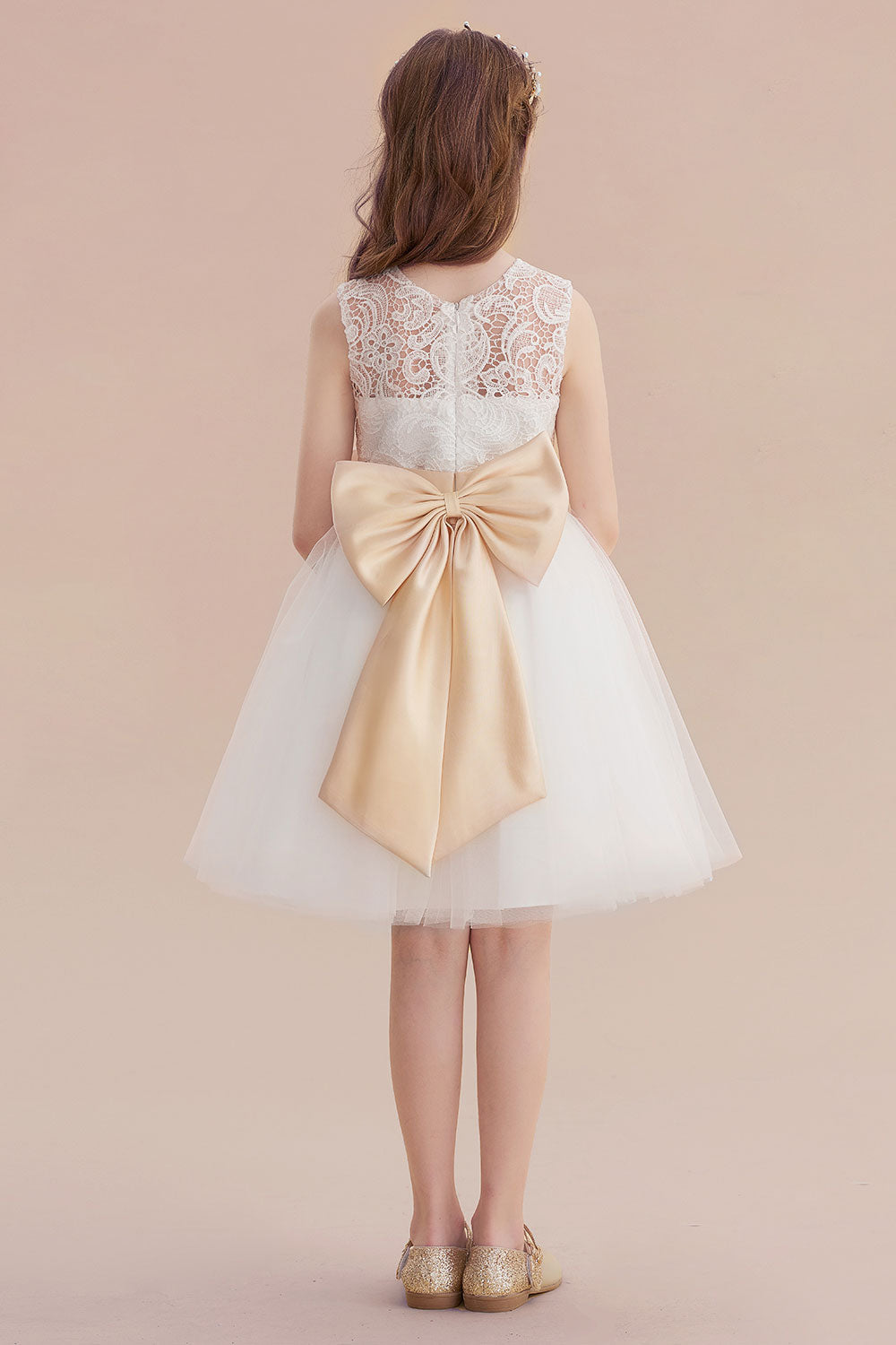 A-Line Lace Tulle Knee Length Dress Flower Girl Dress Online