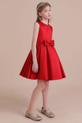 A-Line Latest Satin Flower Girl Dress Online