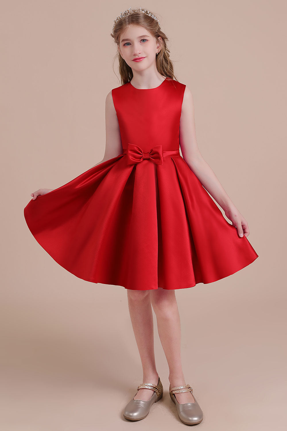 A-Line Latest Satin Flower Girl Dress Online