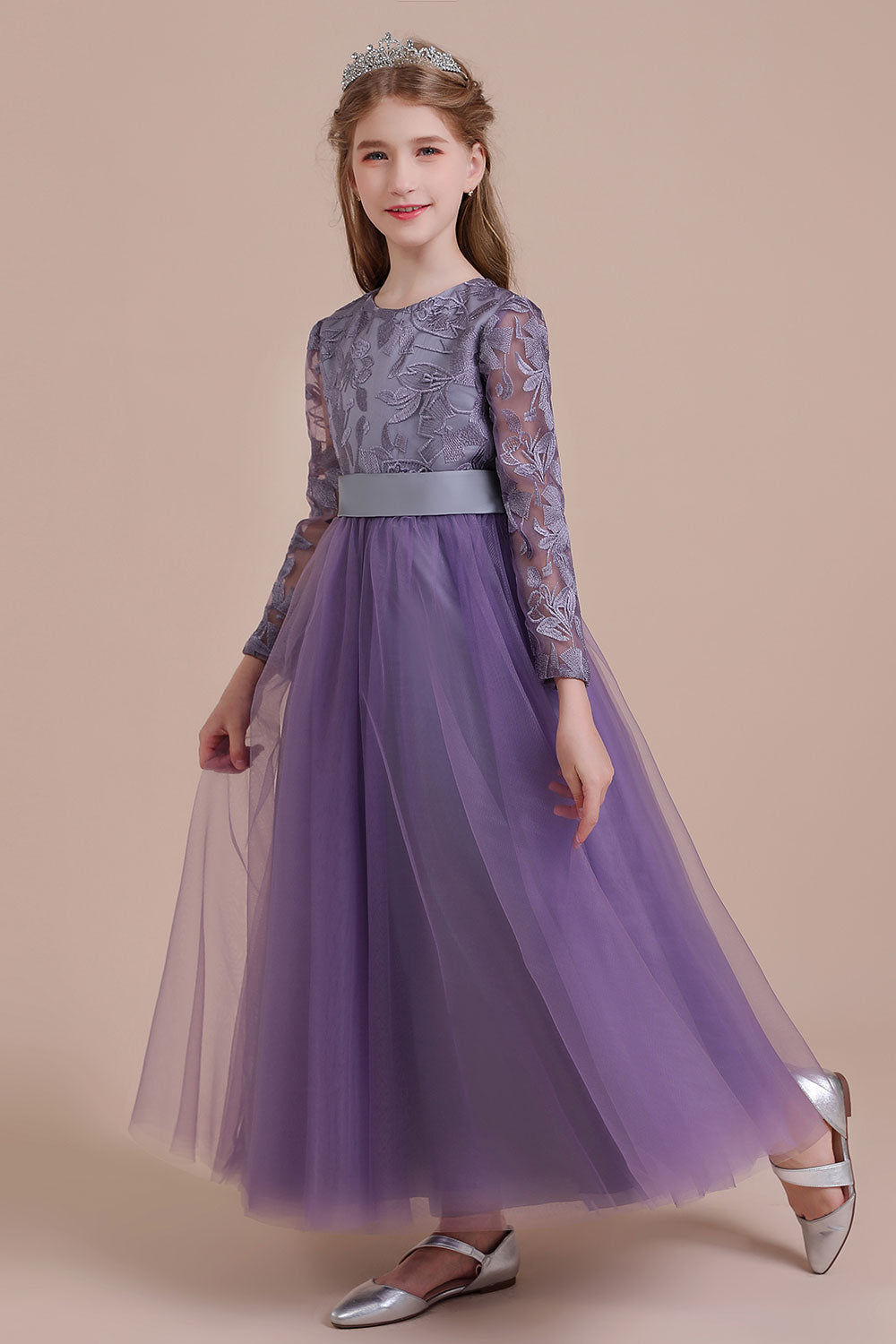 A-Line Long Sleeve Ankle Length Flower Girl Dress On Sale