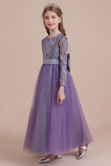 A-Line Long Sleeve Ankle Length Flower Girl Dress On Sale