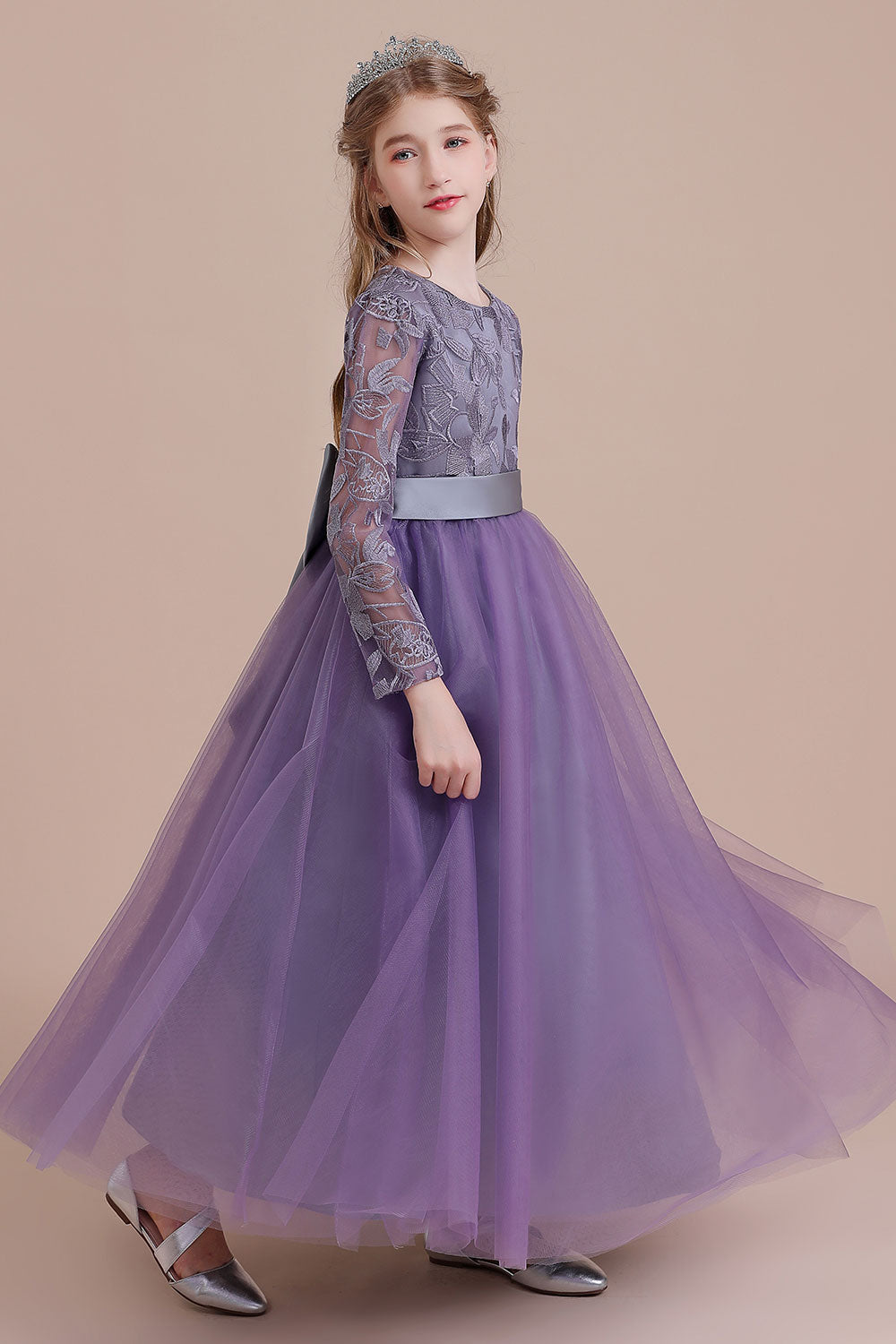 A-Line Long Sleeve Ankle Length Flower Girl Dress On Sale