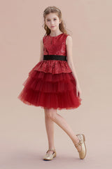 A-Line Tulle Sequins Knee Length Flower Girl Dress Online