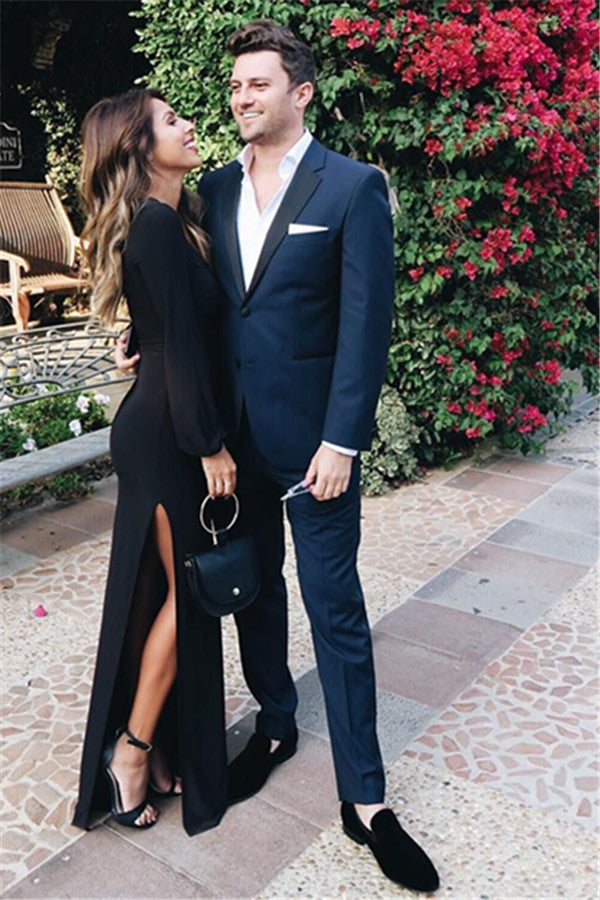 Newinlook Navy Blue Prom Suit - Bespoke Party for Boy on Sale with Notch Lapel