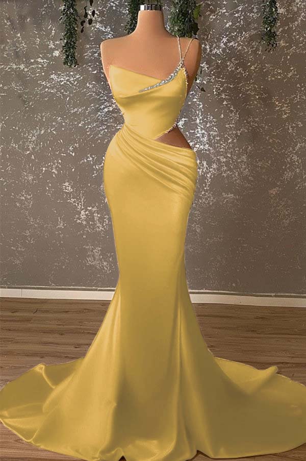 Newinlook Glamorous Red Mermaid Spaghetti Strap Evening Dress