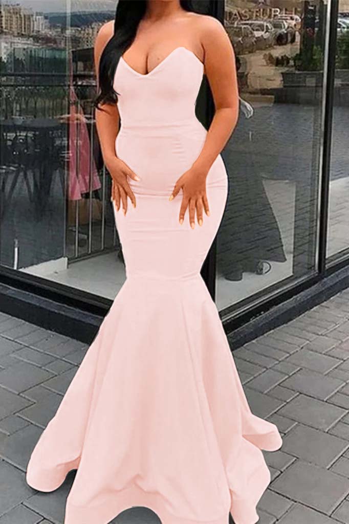 Newinlook Sweetheart Mermaid Yellow Evening Dress