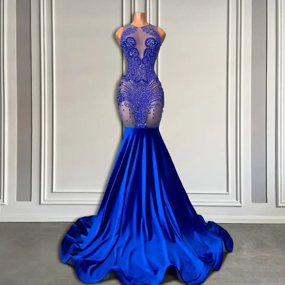 Gorgegous Sleeveless Royal Blue Scoop Neck Long Mermaid Formal Dresses Newinlook Gorgegous Sleeveless Royal Blue Scoop Neck Long Mermaid Formal Dresses Newinlook