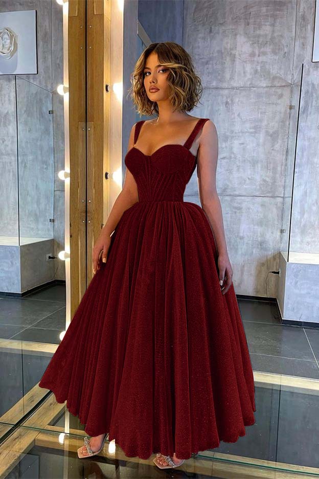 Chic Glittering Straps Sweetheart Sleeveless A Line Formal Dress With Sequins