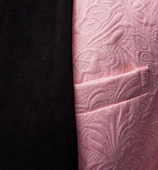Newinlook Black Lapel Wedding Suit - 3 Piece with Pink Jacquard for Men
