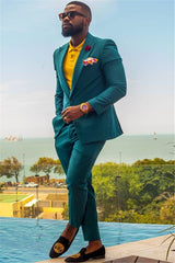 Newinlook Fashion Peaked Lapel Dark Green Homecoming Suit, 2 Pieces with One Button