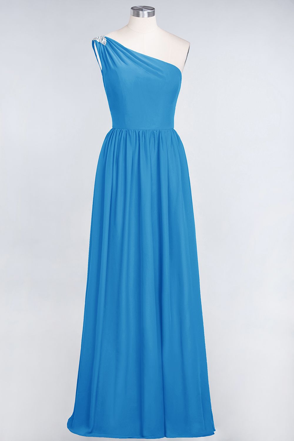 Affordable Chiffon One-Shoulder Ruffle Bridesmaid Dresses with Beading Newinlook Affordable Chiffon One-Shoulder Ruffle Bridesmaid Dresses with Beading Newinlook