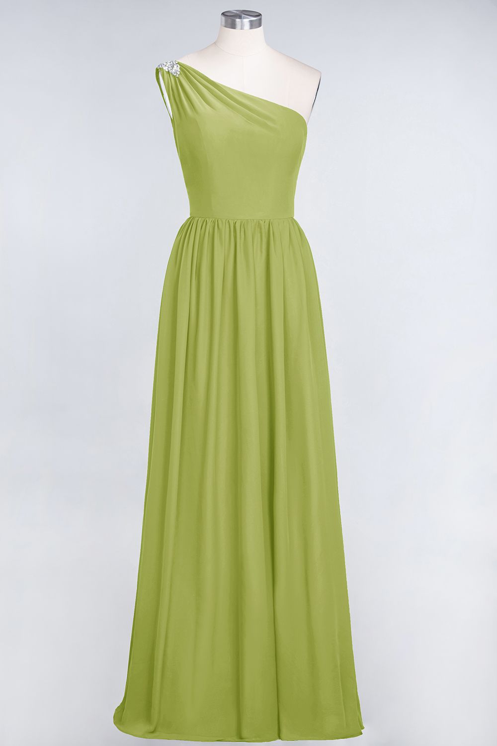 Affordable Chiffon One-Shoulder Ruffle Bridesmaid Dresses with Beading Newinlook Affordable Chiffon One-Shoulder Ruffle Bridesmaid Dresses with Beading Newinlook