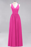 Affordable Chiffon V-Neck Sleeveless Lace Bridesmaid Dress Online
