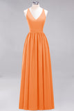 Affordable Chiffon V-Neck Sleeveless Lace Bridesmaid Dress Online