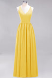 Affordable Chiffon V-Neck Sleeveless Lace Bridesmaid Dress Online