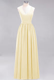 Affordable Chiffon V-Neck Sleeveless Lace Bridesmaid Dress Online