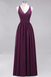 Affordable Chiffon V-Neck Sleeveless Lace Bridesmaid Dress Online