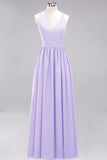 Affordable Chiffon V-Neck Sleeveless Lace Bridesmaid Dress Online