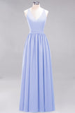 Affordable Chiffon V-Neck Sleeveless Lace Bridesmaid Dress Online