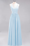 Affordable Chiffon V-Neck Sleeveless Lace Bridesmaid Dress Online